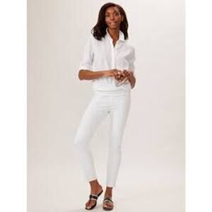 J. McLaughlin Maisie SlimTapered Leg Elastic Waist Pull-On Pants White Women 4